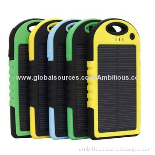 Mini Portable Solar Power Bank with Buckle for iPhone, Waterproof Function